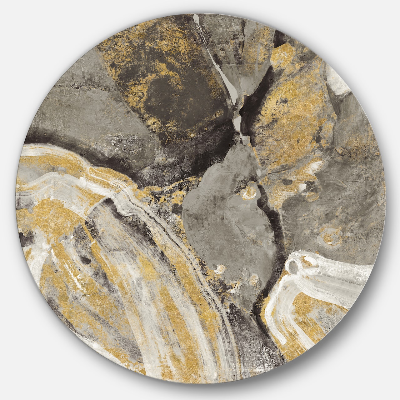 Designart - Glam Phoenix Neutral - Glam Metal Circle Wall Art